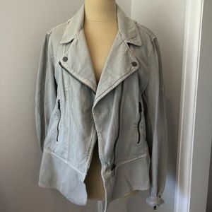 Women's DKNY Zippered Grey Jean Jacket, Size L
